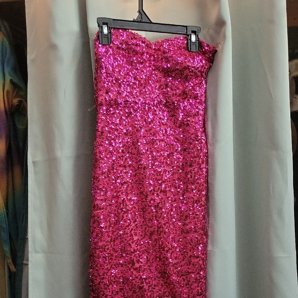 Sparkling Pink Strapless Dress